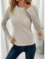 cheap Plain tee-Women&#039;s T Shirt Casual Mesh Long Sleeve Regular Tops Crew Neck Daily Black Green Khaki Light Grey Spring Fall