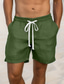 preiswerte Herren Shorts-Herren Shorts Kurze Hosen Leinenshorts Kurze Hosen Sommer-Shorts Kordelzug Elastische Taille Gerade geschnitten Glatt Komfort Atmungsaktiv Über dem Knie Casual Täglich Festtage Modisch Klassicher Stil