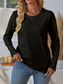 cheap Women&#039;s T-shirts-Women&#039;s 100% Cotton T shirt Tee Daily Weekend Casual Long Sleeve Black Fall Winter