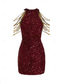 economico Abiti per le feste a casa-Abiti da Cocktail in Sheath con Paillettes Vestito da Festa Vestito di Ritorno a Casa Festivo Corto  Mini Senza Maniche Scollo Gioiello vestito da impressionare