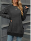 ieftine topuri tunică-Pentru femei Tricou Dungi Modă Modern Casual Manșon Lung Stil Nautic Topuri obișnuite Zilnic Sfârșit de săptămână Gri și Alb Negru Albastru piscină Gri Deschis Toamnă Iarnă