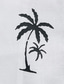 cheap Men&#039;s Linen Shirts-Men&#039;s Cotton Linen Shirt Coconut Tree Graphic Prints Stand Collar White Blue Khaki Gray Outdoor Street Short Sleeve Print Clothing Apparel Fashion Streetwear Designer Casual