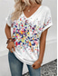 cheap Art&amp;Design tee-Women&#039;s T Shirt Stylish Casual Print Short Sleeve Regular Tops V Neck Daily White Summer