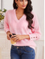 cheap Women&#039;s Blouses-Women&#039;s Blouse Pullover Fluffy Fuzzy Cozy Pink V-Neck Long Sleeve Casual Oversized Button Detail Warm Autumn Winter