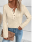 cheap Women&#039;s Blouses &amp; Shirts-Women&#039;s Tunic Elegant Casual Lace Long Sleeve Regular Tops Daily Black White Beige Spring Fall