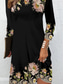 billige Blomsterkjole-Kvinnenes Mini Kjole Petite Kjole T Skjorte Kjole Tee Kjole Sundress Vår Kjole Elegant Stilig Ferie Gate Uformell Vanlig Passform Blomster Lang Erme Crew Hals Svart Sommer Vår Høst