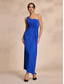 cheap Party Dress-Blue Wedding Party/Wedding Guest Solid Twist Sleeveless Hem Maxi Dress dress to impress 2024