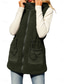 cheap Vest-Women&#039;s Fleece Vest Teddy Coat Warm Breathable Zipper Pocket Fleece Lined Casual Plain Vacation Street Daily Wear Going out Zipper Regular Hoodie Regular Fit Sleeveless Outerwear Army Green Fall