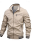 cheap Men&#039;s Jackets &amp; Coats-Men&#039;s Lightweight Jacket Utility Jacket Casual Jacket Daily Vacation Breathable Pocket Spring &amp;  Fall Color Block Fashion Classic Standing Collar Regular Black Green Khaki Gray Jacket