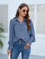 economico Top eleganti-camicetta da donna camicetta signore elegante casual manica a lanterna manica a sbuffo manica lunga normale top colletto camicia lavoro nero bianco arancione azzurro autunno inverno