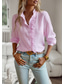 cheap Lace Tops-Women&#039;s White Elegant Lace Tops Eyelet Blouse Elegant Modern Ruffle Long Sleeve Regular Tops Shirt Collar Work White Pink Blue Gray Romantic Petite Tops Summer Holiday Wear