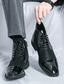 cheap Men&#039;s Boots-Men&#039;s Patent Faux Leather and Lace-Up Ankle Boots - Stylish Formal Dress Shoes for Parties and Events