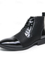 cheap Men&#039;s Boots-Men&#039;s Patent Faux Leather and Lace-Up Ankle Boots - Stylish Formal Dress Shoes for Parties and Events