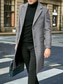 cheap Men&#039;s Trench Coat-Male Overcoat Coat Trench Coat Daily Wear Buckle Fall &amp; Winter Solid / Plain Color Leisure Lapel Long Camel Black Gray Jacket