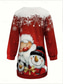 billige Kunst og Design Kjole-Kvinne Maxi Kjole Sweatshirt Kjole Casual Kjole Petite Kjole Shift Kjole Elegant Stilig Jul Ferie Fest Regular Fit Julenisse Lang erme Crew Neck Lys Rød Rød Blå Mørk Blå