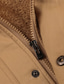 abordables Vestes Cargo-Homme Veste d'Hiver Veste Polaire Veste décontractée du quotidien Vacances Chaud Poche Toison Automne hiver Plein Mode Vêtement de rue Capuche Normal Noir Vert Kaki Veste