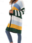 cheap Cardigans &amp; Outerwears-Women&#039;s Sweater Casual Color Block Chunky Shirt Collar Knitted Long Sleeve Long Tops Knit Home Work White Fall Winter