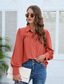 economico Top eleganti-camicetta da donna camicetta signore elegante casual manica a lanterna manica a sbuffo manica lunga normale top colletto camicia lavoro nero bianco arancione azzurro autunno inverno