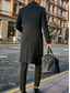 cheap Men&#039;s Trench Coat-Male Overcoat Coat Trench Coat Daily Wear Buckle Fall &amp; Winter Solid / Plain Color Leisure Lapel Long Camel Black Gray Jacket