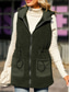 cheap Vest-Women&#039;s Fleece Vest Teddy Coat Warm Breathable Zipper Pocket Fleece Lined Casual Plain Vacation Street Daily Wear Going out Zipper Regular Hoodie Regular Fit Sleeveless Outerwear Army Green Fall