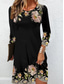 billige Blomsterkjole-Kvinnenes Mini Kjole Petite Kjole T Skjorte Kjole Tee Kjole Sundress Vår Kjole Elegant Stilig Ferie Gate Uformell Vanlig Passform Blomster Lang Erme Crew Hals Svart Sommer Vår Høst