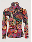 cheap Boho tee-Women&#039;s Tunic T Shirt Elegant Bohemia Vintage Long Sleeve Regular Tops Turtleneck Vacation Going out Red Fall Winter