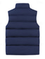 cheap Men&#039;s Vest-Men&#039;s Puffer Vest Daily Casual Fall &amp; Winter Zipper Pocket Polyester Comfortable Plain Zipper Stand Collar Regular Fit Black Burgundy Khaki Dark Blue Vest