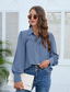 economico Top eleganti-camicetta da donna camicetta signore elegante casual manica a lanterna manica a sbuffo manica lunga normale top colletto camicia lavoro nero bianco arancione azzurro autunno inverno