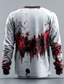 Χαμηλού Κόστους T-shirt Halloween-Ανδρικά Ανατριχιαστικός Κλόουν Κλόουν Νεκροκεφαλές Μπλουζάκι Μακρυμάνικο Κοντομάνικη μπλούζα 3D εκτύπωση Στρογγυλή Ψηλή Λαιμόκοψη Πουκάμισο Φρίκης Δρόμος Causal Καθημερινά Λευκό