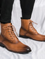 cheap Men&#039;s Boots-Men&#039;s Classic Brown Faux Leather Lace-Up Ankle Boots - Versatile Dress Boots for Professional and Casual Wear