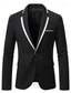 cheap Men&#039;s Blazers-Men&#039;s Blazer Business Cocktail Party Wedding Party Fashion Casual Spring &amp;  Fall Polyester Color Block Button Pocket Comfortable Single Breasted Blazer Black