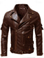 cheap Leather Jackets-Men&#039;s Faux Leather Jacket Biker Jacket Vintage Leather Jacket Outdoor Street Thermal Warm Rain Waterproof Pocket Spring, Fall, Winter, Summer Solid Color Streetwear Sporty Turndown Regular Faux