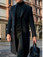 cheap Men&#039;s Trench Coat-Male Overcoat Coat Trench Coat Daily Wear Buckle Fall &amp; Winter Solid / Plain Color Leisure Lapel Long Camel Black Gray Jacket