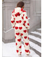 cheap Women&#039;s Sleep &amp; Lounge-Women&#039;s Loungewear Heart Comfort Soft Home Breathable Crew Neck Long Sleeve Cardigan Pant Fall Winter Home Outfits