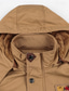 abordables Vestes Cargo-Homme Veste d'Hiver Veste Polaire Veste décontractée du quotidien Vacances Chaud Poche Toison Automne hiver Plein Mode Vêtement de rue Capuche Normal Noir Vert Kaki Veste