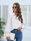 economico Top eleganti-camicetta da donna camicetta signore elegante casual manica a lanterna manica a sbuffo manica lunga normale top colletto camicia lavoro nero bianco arancione azzurro autunno inverno