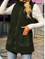 cheap Vest-Women&#039;s Fleece Vest Teddy Coat Warm Breathable Zipper Pocket Fleece Lined Casual Plain Vacation Street Daily Wear Going out Zipper Regular Hoodie Regular Fit Sleeveless Outerwear Army Green Fall
