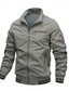 cheap Men&#039;s Jackets &amp; Coats-Men&#039;s Lightweight Jacket Utility Jacket Casual Jacket Daily Vacation Breathable Pocket Spring &amp;  Fall Color Block Fashion Classic Standing Collar Regular Black Green Khaki Gray Jacket