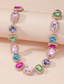 economico Collana da donna-collana di lusso con pietre preziose multicolori per donna – collana importante impreziosita da cristalli con accenti di strass, perfetta per matrimoni, feste ed eventi speciali