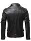 cheap Leather Jackets-Men&#039;s Faux Leather Jacket Biker Jacket Vintage Leather Jacket Outdoor Street Thermal Warm Rain Waterproof Pocket Spring, Fall, Winter, Summer Solid Color Streetwear Sporty Turndown Regular Faux