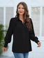 economico Top eleganti-camicetta da donna camicetta signore elegante casual manica a lanterna manica a sbuffo manica lunga normale top colletto camicia lavoro nero bianco arancione azzurro autunno inverno