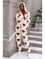 cheap Women&#039;s Sleep &amp; Lounge-Women&#039;s Loungewear Heart Comfort Soft Home Breathable Crew Neck Long Sleeve Cardigan Pant Fall Winter Home Outfits