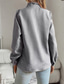 cheap Lace Tops-Women&#039;s White Elegant Lace Tops Eyelet Blouse Elegant Modern Ruffle Long Sleeve Regular Tops Shirt Collar Work White Pink Blue Gray Romantic Petite Tops Summer Holiday Wear