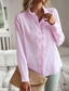 cheap Lace Tops-Women&#039;s White Elegant Lace Tops Eyelet Blouse Elegant Modern Ruffle Long Sleeve Regular Tops Shirt Collar Work White Pink Blue Gray Romantic Petite Tops Summer Holiday Wear