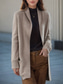 cheap Cardigans &amp; Outerwears-Women&#039;s Sweater Cardigan Sweater Jacket Shirt Collar Knit Pocket Knitted Spring Fall Home Daily Weekend Daily Casual Soft Long Sleeve Pure Color Black Camel