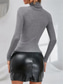 cheap Plain tee-Women&#039;s T Shirt Plain Fashion Modern Casual Long Sleeve Turtleneck Regular Tops Daily Weekend Black White Pink Gray Fall Winter