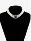 baratos Casamento ACC-elegante conjunto de gargantilha de pérolas femininas com pedra preciosa verde e pulseira e brincos combinando – joias para ocasiões formais