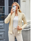 cheap Cardigans &amp; Outerwears-Women&#039;s Cardigan Sweater Jacket Fashion Daily Solid Color Cable Turtleneck Knitted Long Sleeve Regular Tops Knit Work Beige Fall Winter