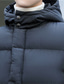 billiga Herrdunjackor och -parkas-Herr Pufferjacka Quiltad jacka Vadderad jacka Ficka Polyesterfiber Fleecefoder Dagliga kläder Datum Semester Lång Mode Ledigt Bekväm Håller värmen Höst vinter Enfärgad / vanlig färg Svart Pufferjacka