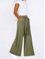 voordelige Broek-Dames Breed Been Chinese Modieus Volledige lengte Hoge taille Effen Zak Elastische tailleband Comfortabel Zacht Micro-elastisch Buiten Straat Khaki Leger Groen Grijs Herfst Ruim Passend